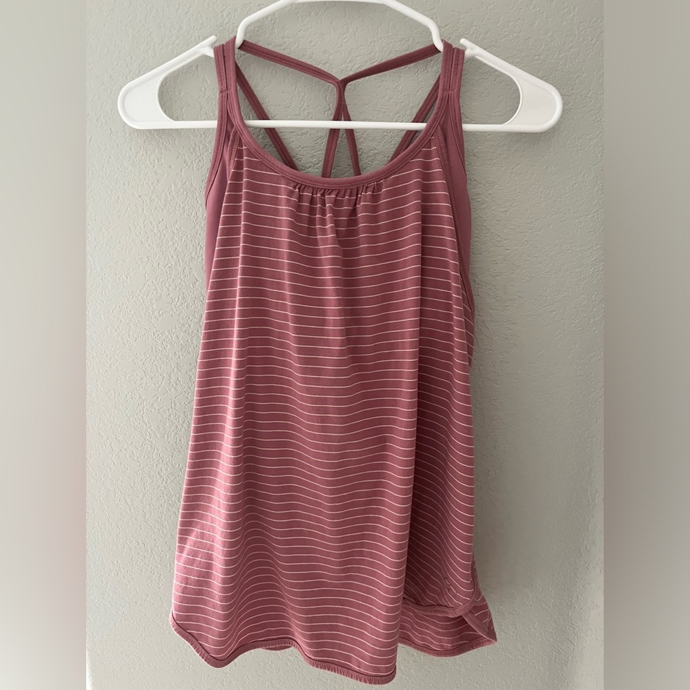 CALIA by Carrie Underwood Dusty Rose Striped Racerback Tank
